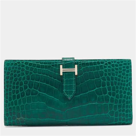 hermes bearn wallet crocodile|Hermes crocodile wallet price.